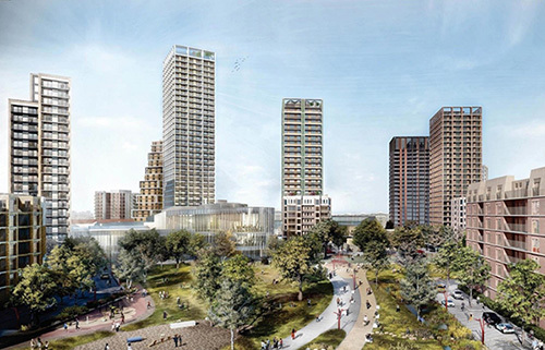 A Landscape view of the Winstanley estate at Clapham Junction